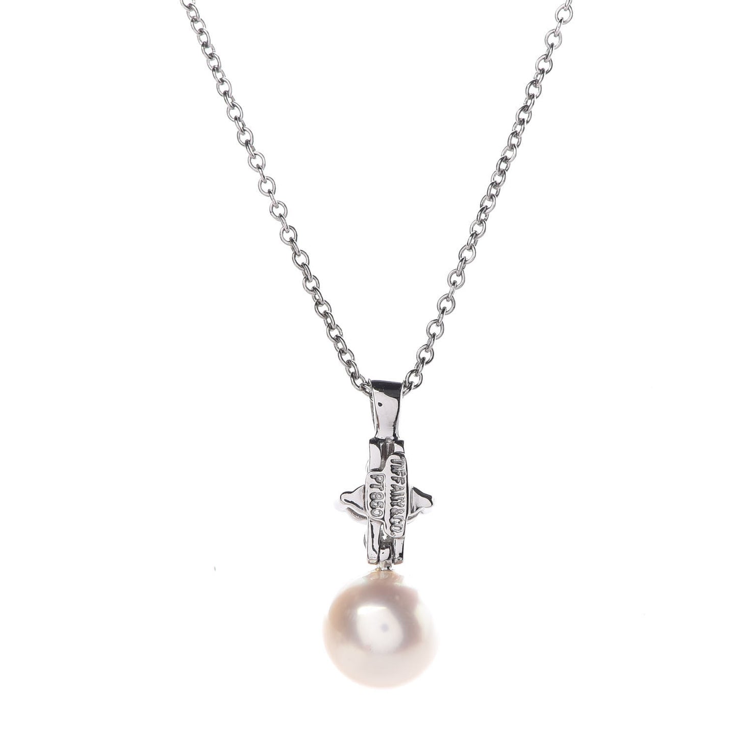 Platinum Pearl Diamond Pendant Necklace