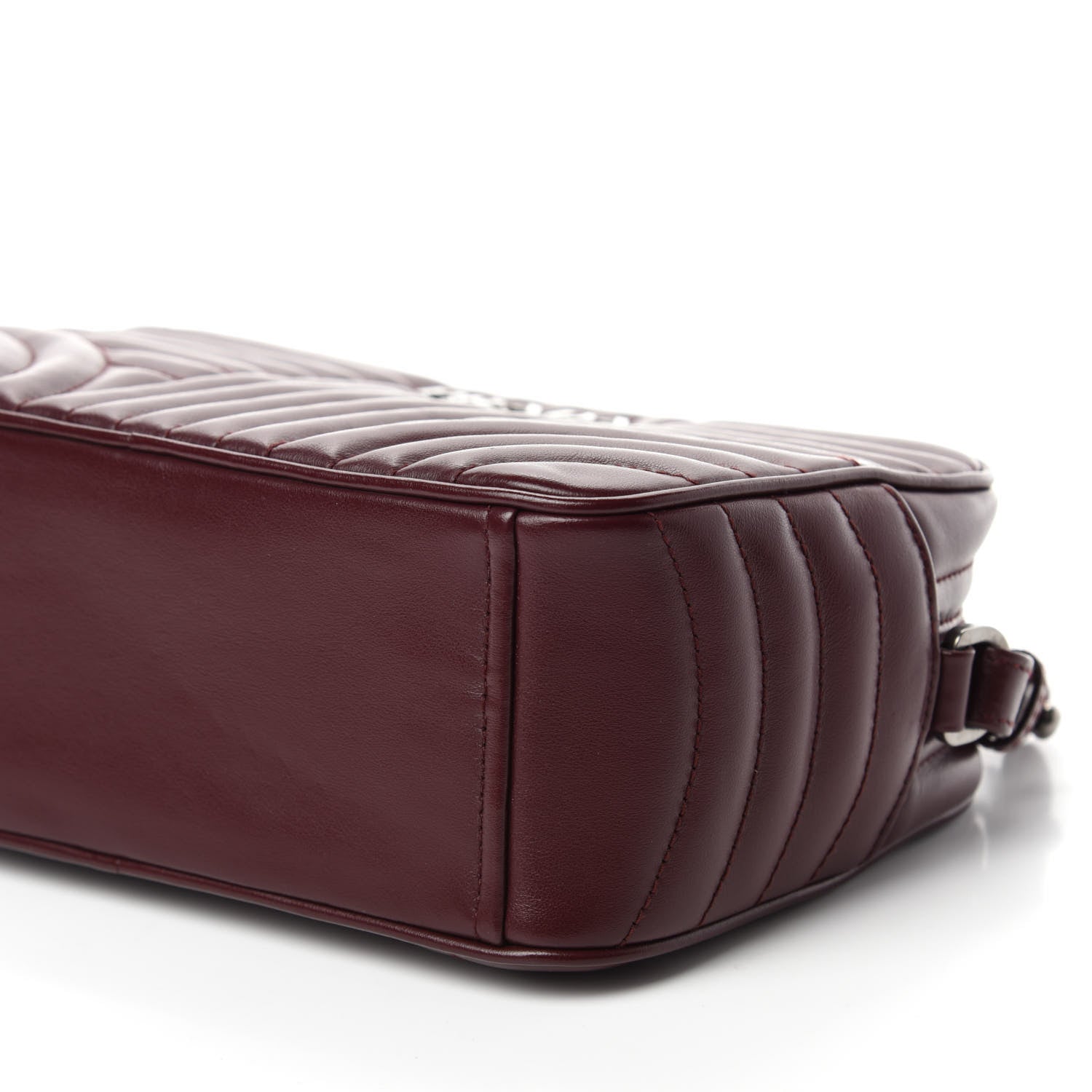 Prada Soft Calfskin Impunture Diagramme Camera Bag Granato 7 of 9