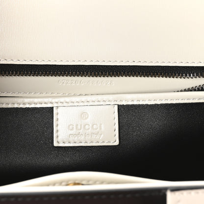 Gucci Boarded Dyana Lux Calfskin Web Monochrome Medium Bamboo 1947 Top Handle Bag Black White 6 of 9