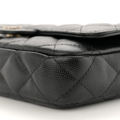 Chanel Caviar Quilted Flap Phone Holder With Chain Black 11 of 14