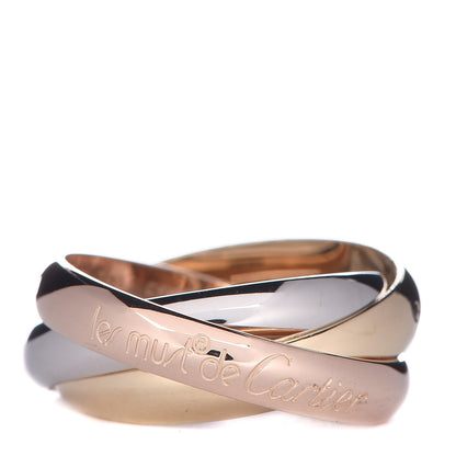 Cartier 18K Pink Yellow White Gold Classic Les Must De Trinity Ring 52 6 1 of 5