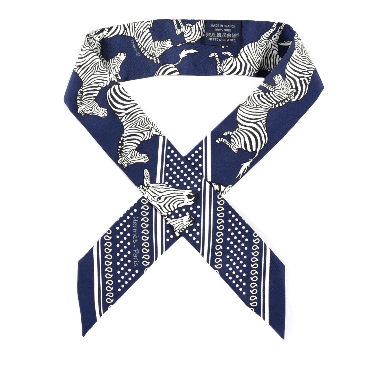 Silk Les Zebres Twilly Gris Marine Black White