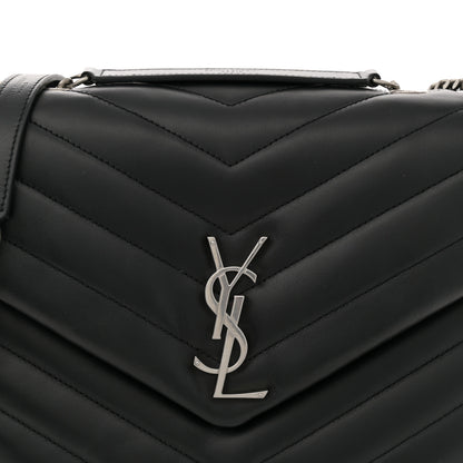 Saint Laurent Calfskin Y Quilted Monogram Medium Loulou Chain Satchel Black 8 of 12