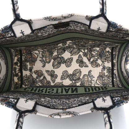 Christian Dior Canvas Embroidered Medium Around The World Book Tote White Multicolor 5 of 11