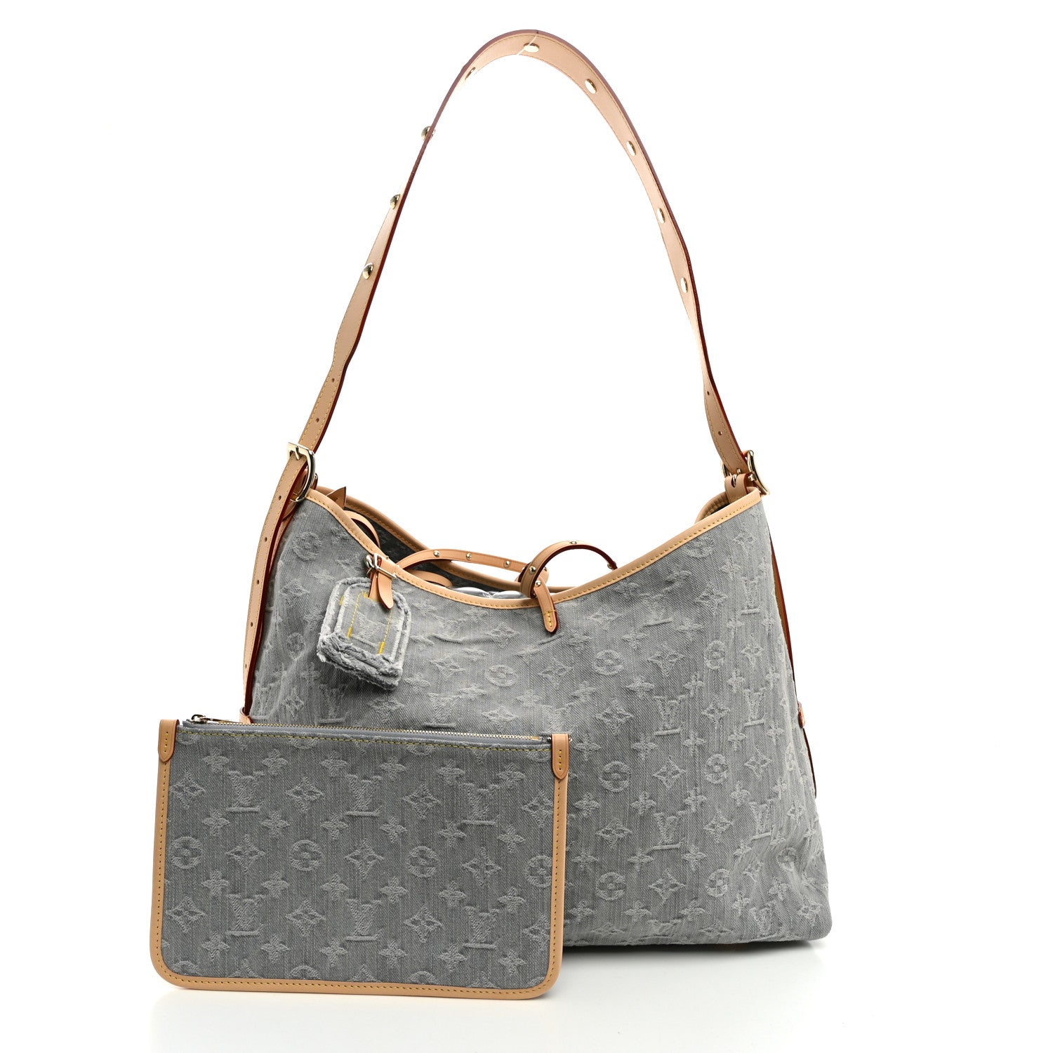 Louis Vuitton Monogram Denim CarryAll MM Washed Grey 3 of 10