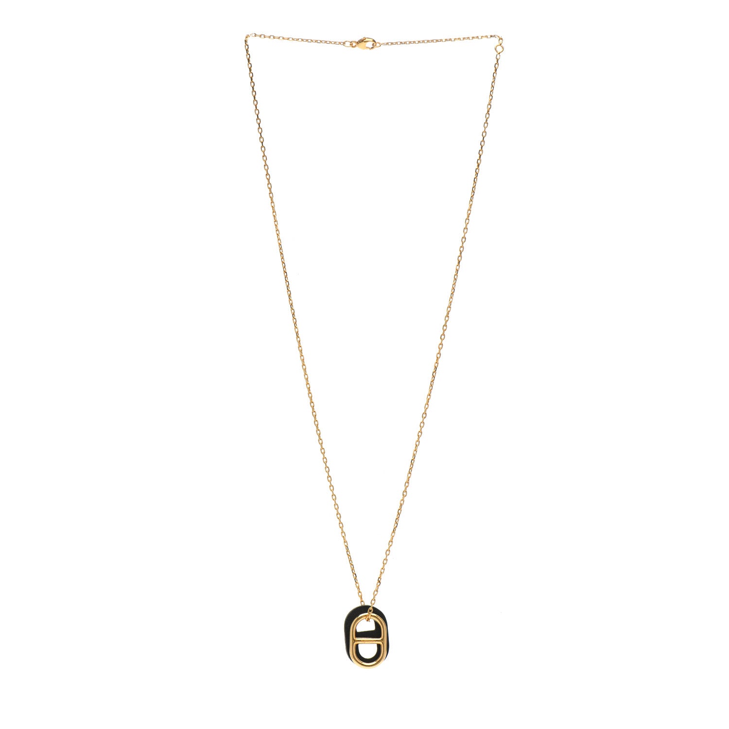Hermes Swift O'Maillon Pendant Necklace Black 3 of 5