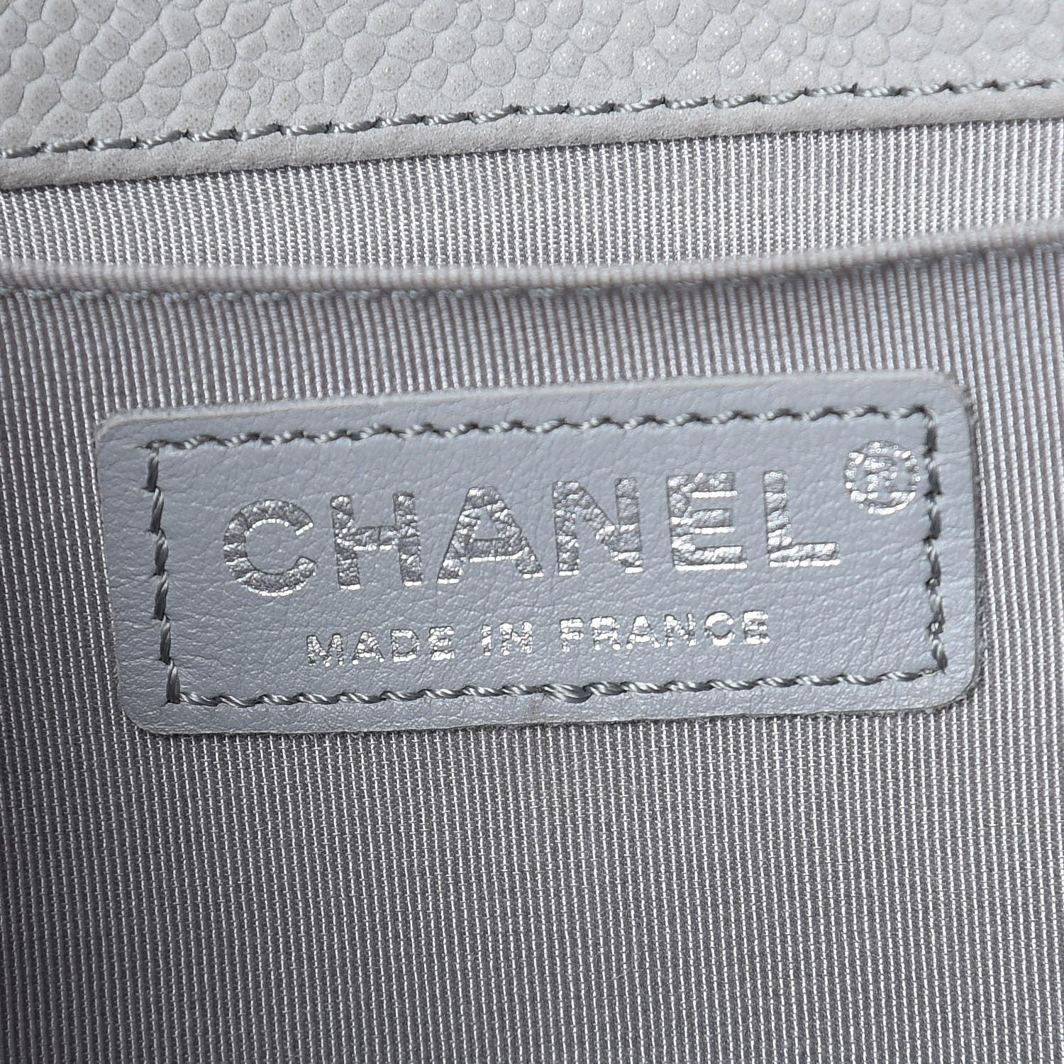 Chanel Iridescent Caviar Quilted Medium Boy Flap Light Grey 8 of 13