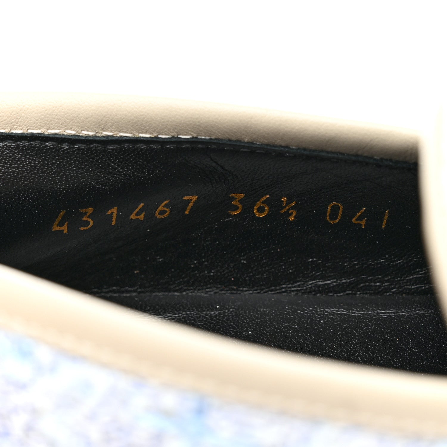 Gucci Wool Tweed Horsebit Womens Jordaan Loafers 36.5 Light Blue White Mystic White 7 of 8