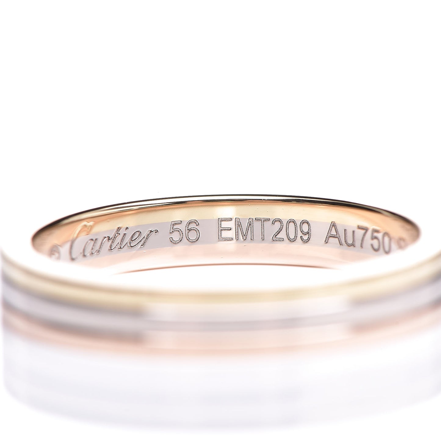 18K White Pink Yellow Gold 3.5mm Vendome Louis Cartier Wedding Band 56 7.5