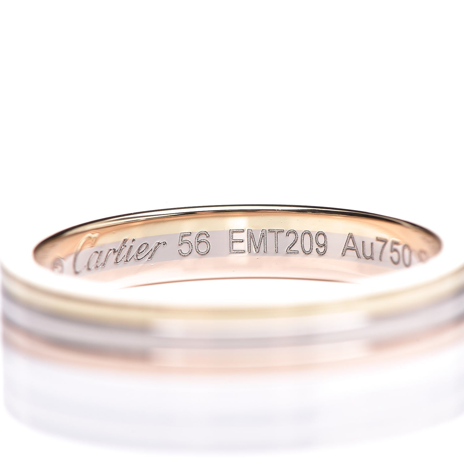 Cartier 18K White Pink Yellow Gold 3.5mm Vendome Louis Cartier Wedding Band 56 7.5 5 of 6
