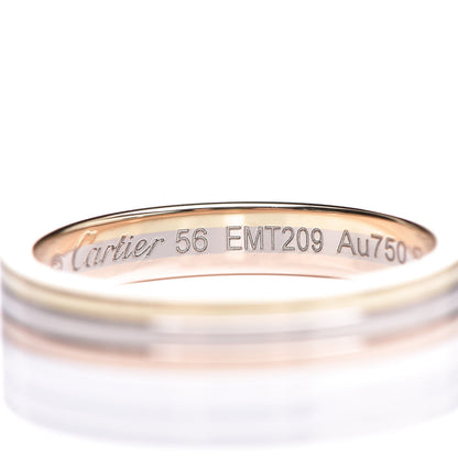 Cartier 18K White Pink Yellow Gold 3.5mm Vendome Louis Cartier Wedding Band 56 7.5 5 of 6