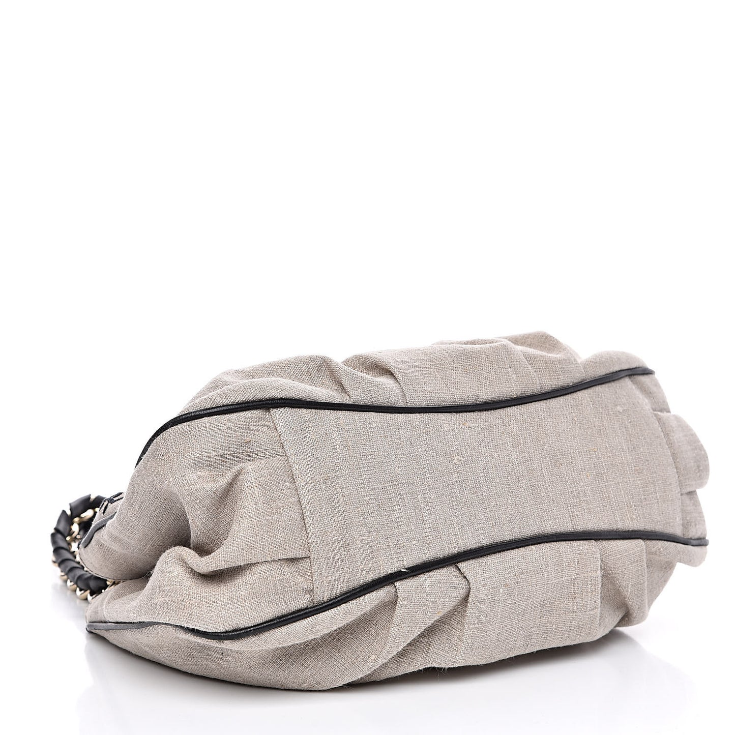 Linen Embroidered Small Mia Tote Black