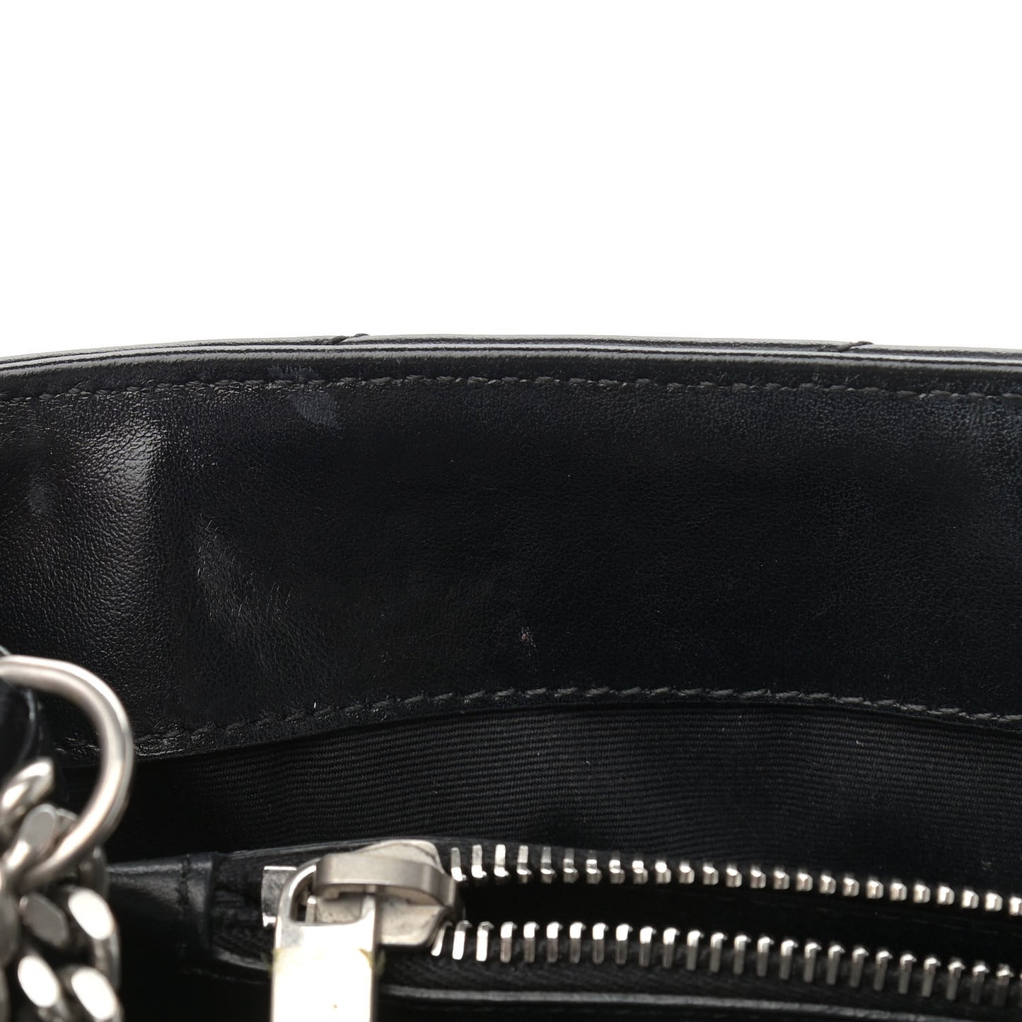 Calfskin Y Quilted Monogram Medium Loulou Chain Satchel Black