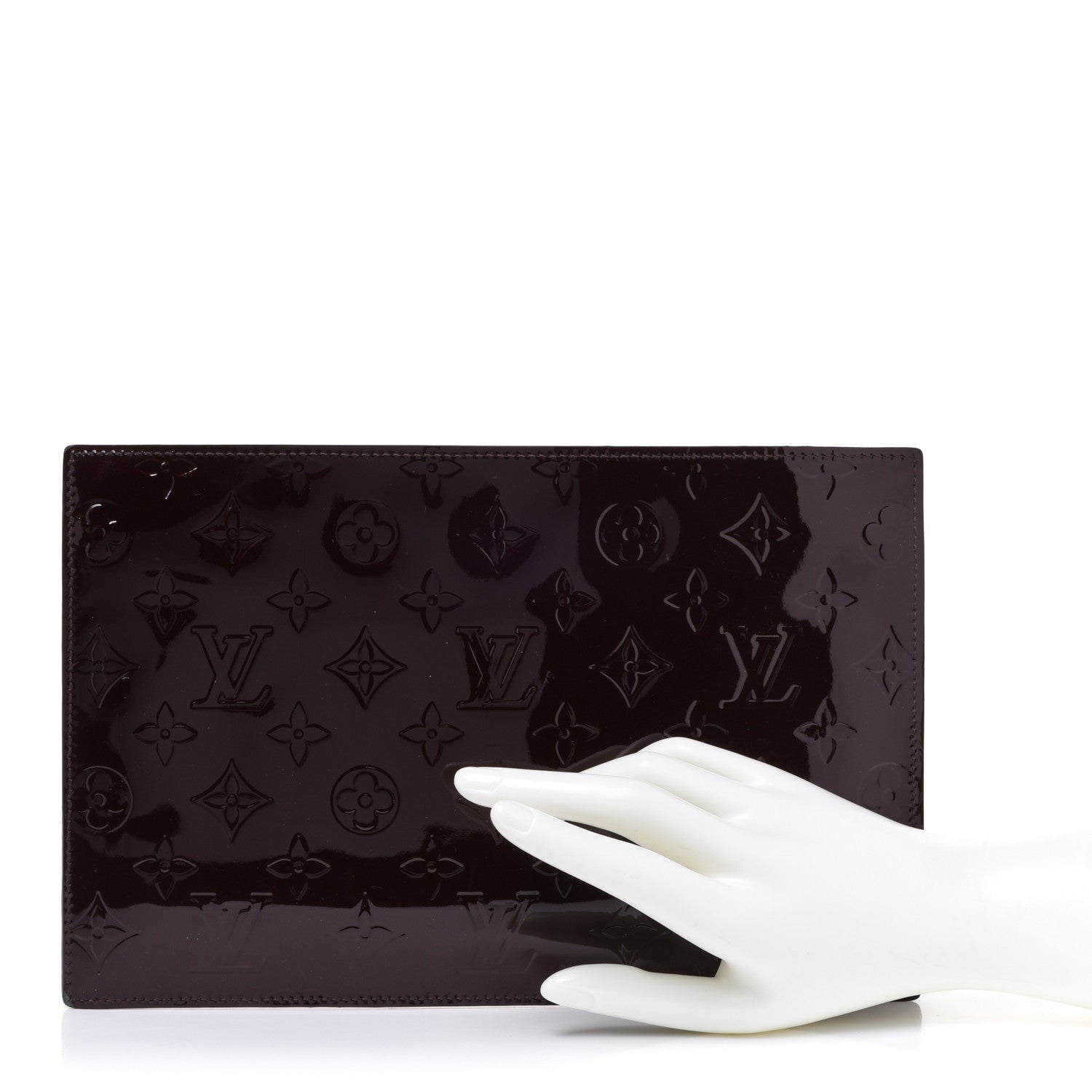 Louis Vuitton Vernis Pershing Square Clutch GM Rouge Fauviste 2 of 11