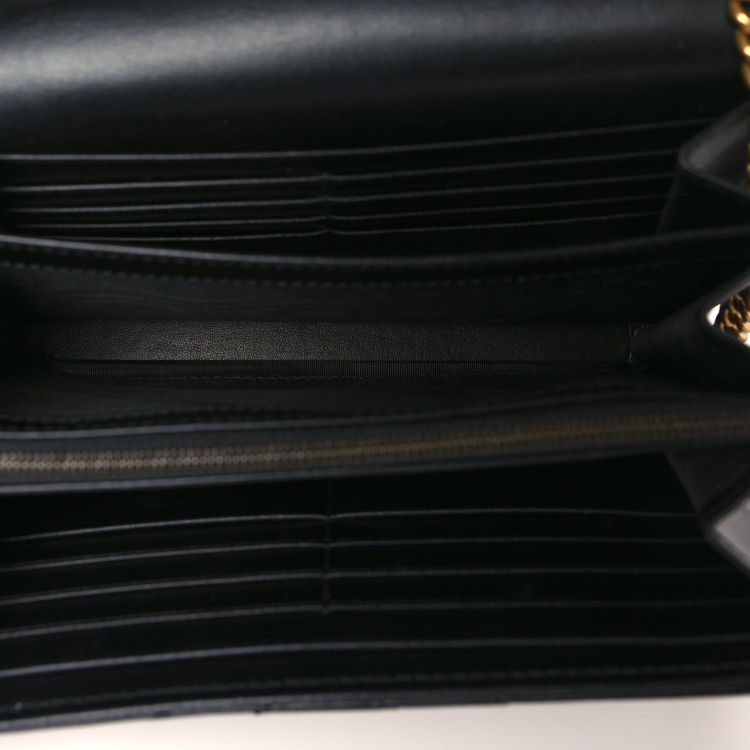 Gucci Calfskin Matelasse GG Marmont Chain Wallet Black 5 of 10