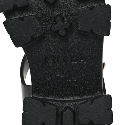 Prada Foam Rubber Triangle Logo Monolith 55mm Cage Sandals 41 Black 6 of 9