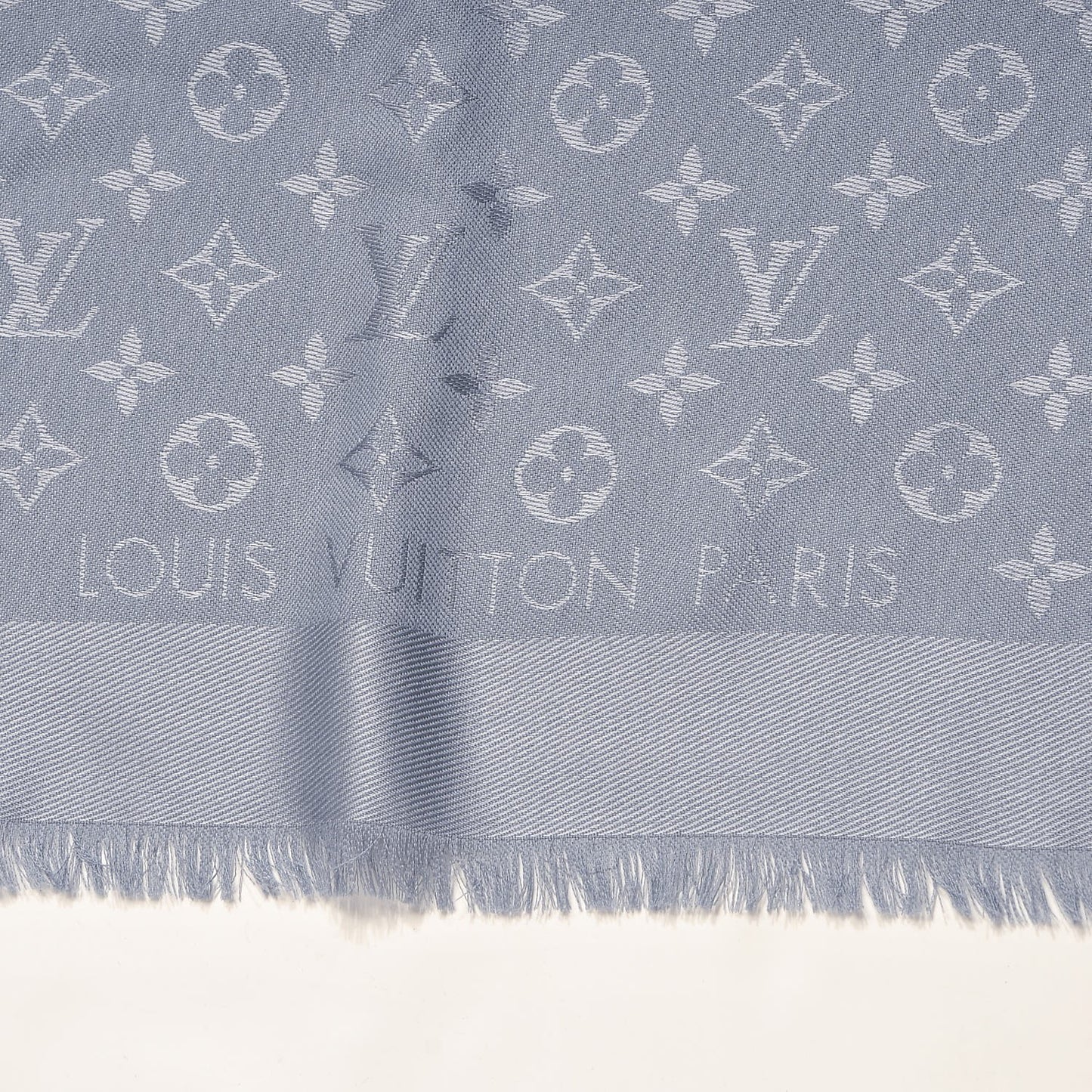 Silk Wool Monogram Shine Shawl
