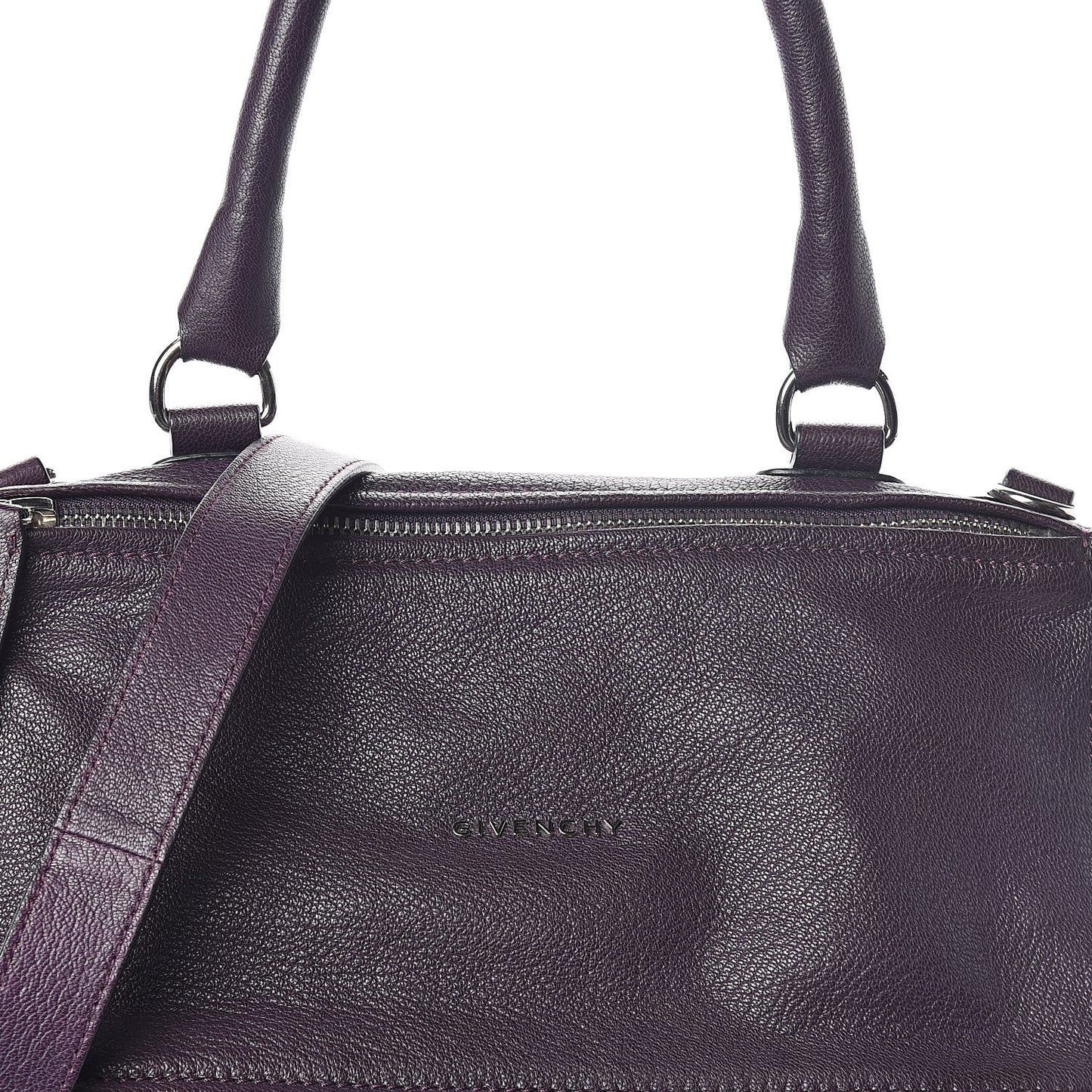 Sugar Goatskin Large Pandora Aubergine