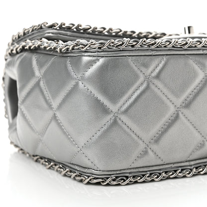Chanel Metallic Lambskin Medium Chain All Over Flap Silver 9 of 12