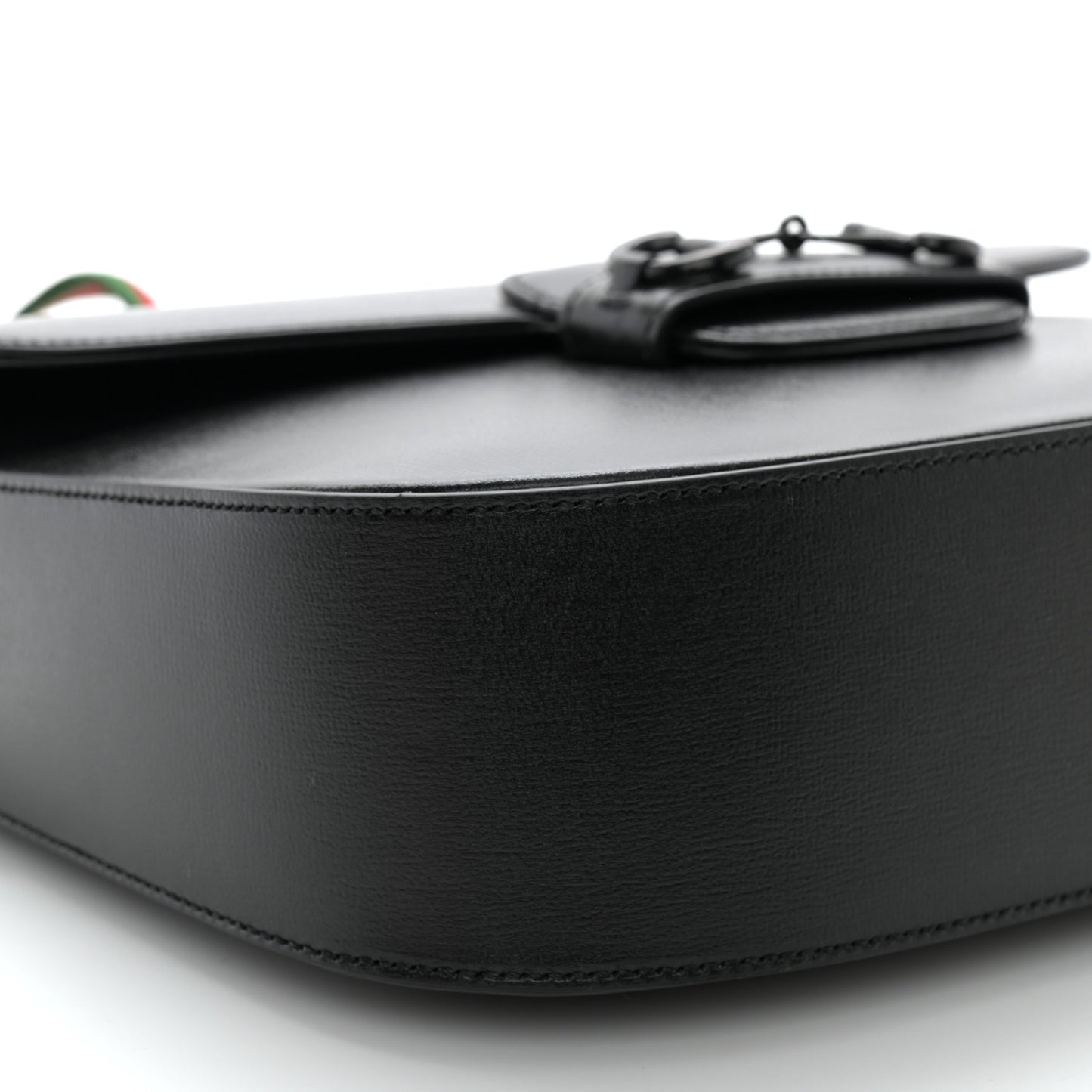 Azalea Calfskin Web Monochrome Medium Horsebit 1955 Shoulder Bag Black