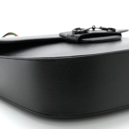 Gucci Azalea Calfskin Web Monochrome Medium Horsebit 1955 Shoulder Bag Black 8 of 9