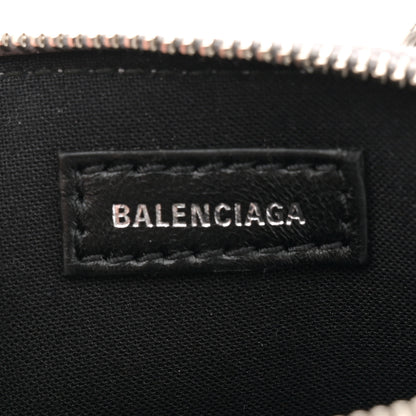 Balenciaga Metallic Calfskin Logo Crocodile Embossed Mini Ville Top Handle Bag Silver Black 6 of 11