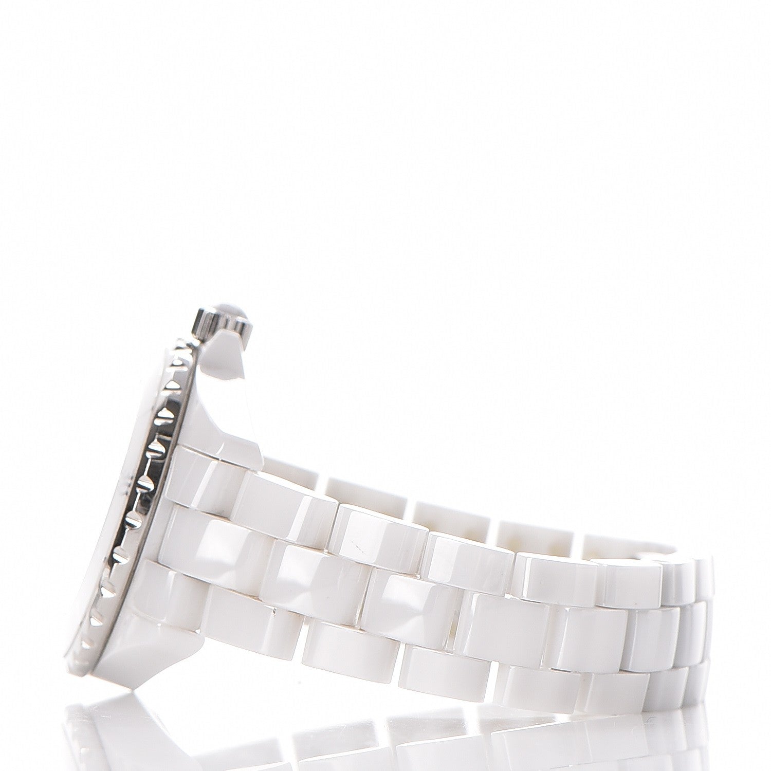 Chanel Stainless Steel Ceramic Diamond 33mm J12 Quartz Watch White 4 of 7