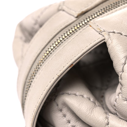 Chanel Calfskin Stitched Bowling Bag Light Grey 17 of 22