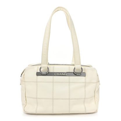 Chanel Caviar Square Stitched Bowler White 1 of 19