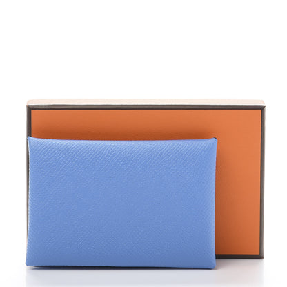 Hermes Epsom Calvi Card Case Bleu Paradis 7 of 7