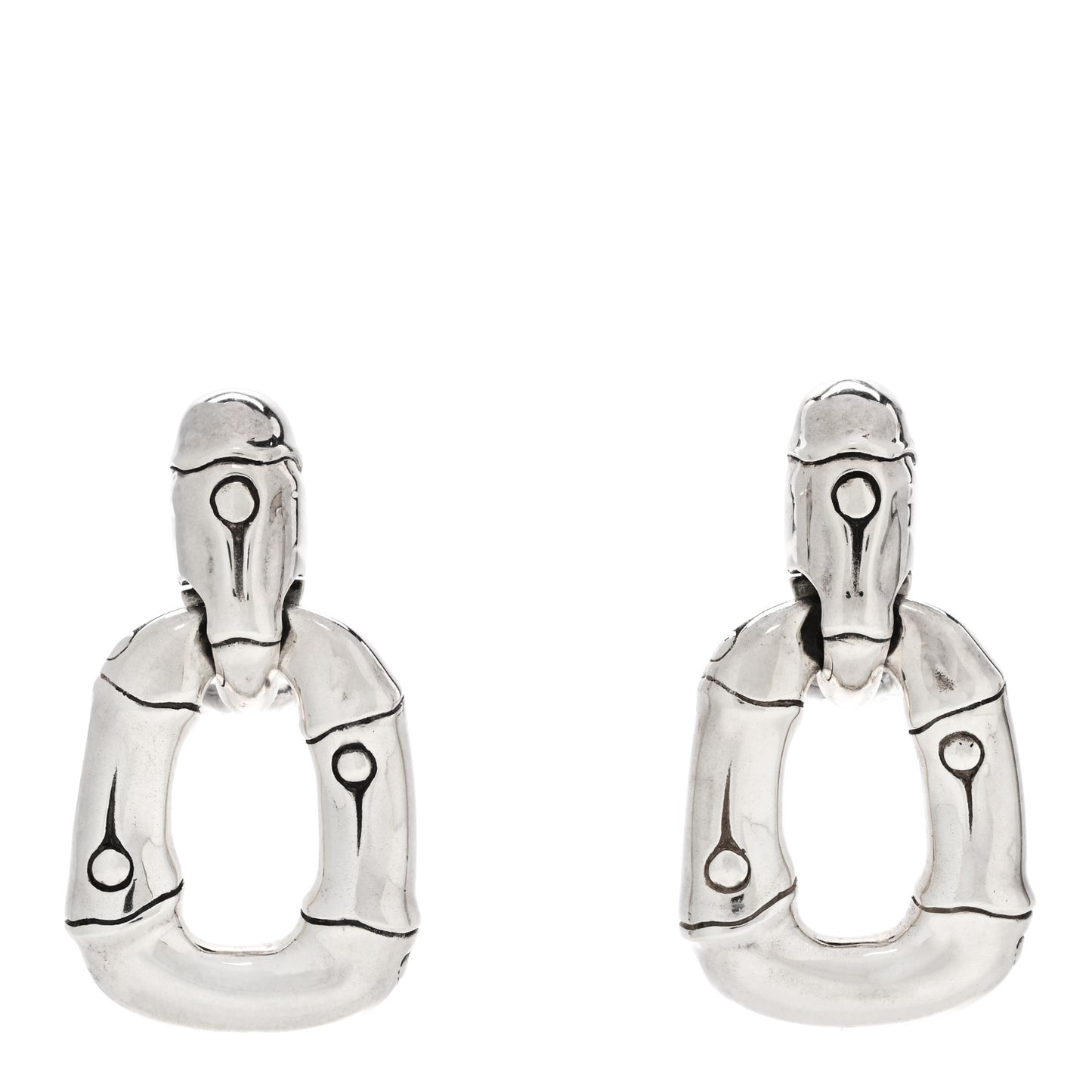 Sterling Silver Bamboo Door Knocker Earrings