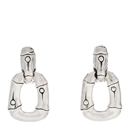John Hardy Sterling Silver Bamboo Door Knocker Earrings 1 of 8