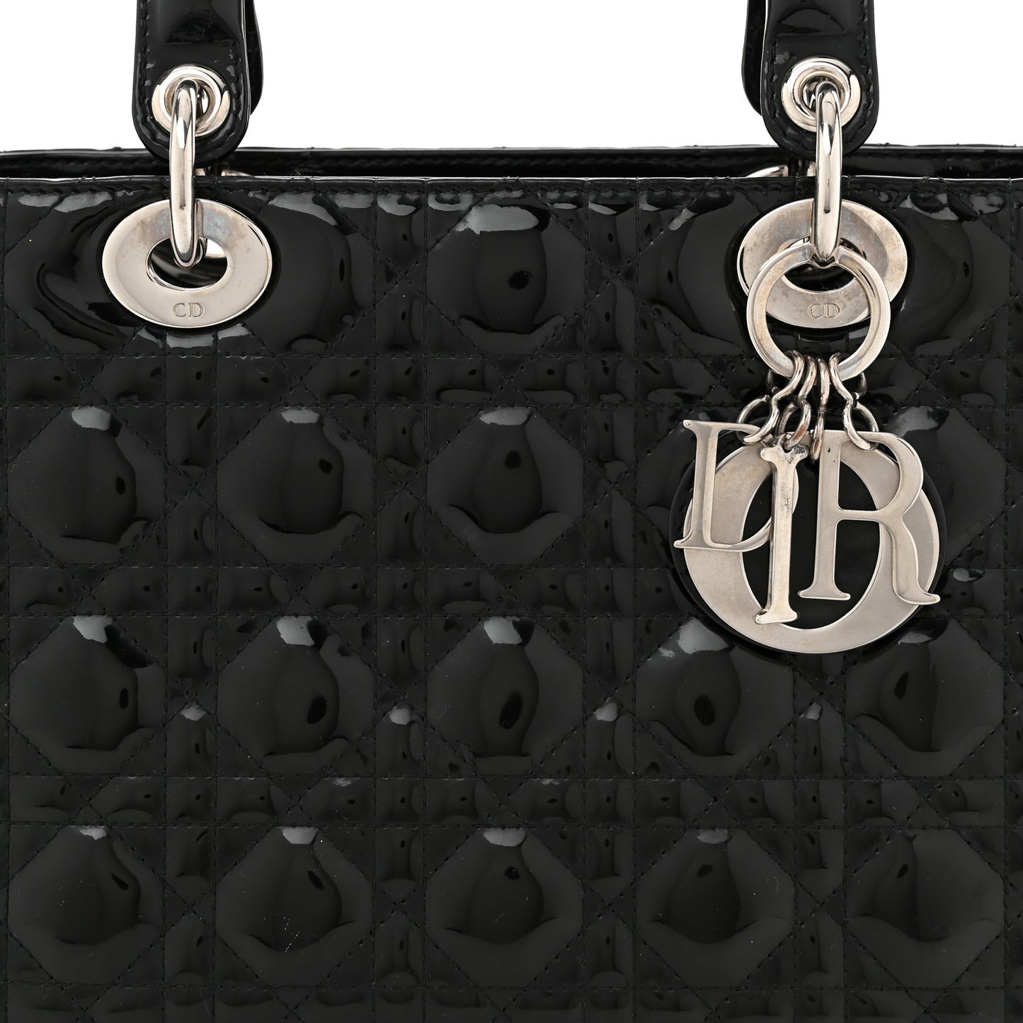 Patent Cannage Medium Lady Dior Black