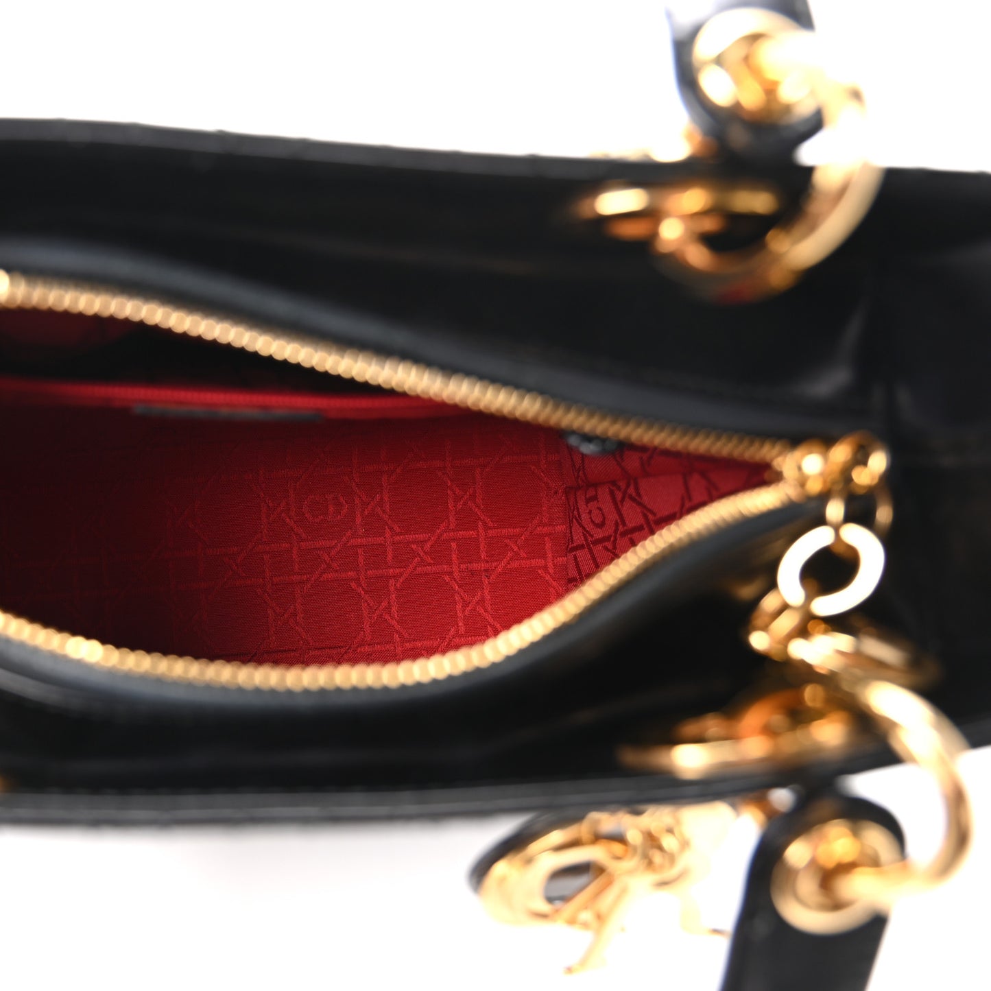 Patent Cannage Medium Lady Dior Black