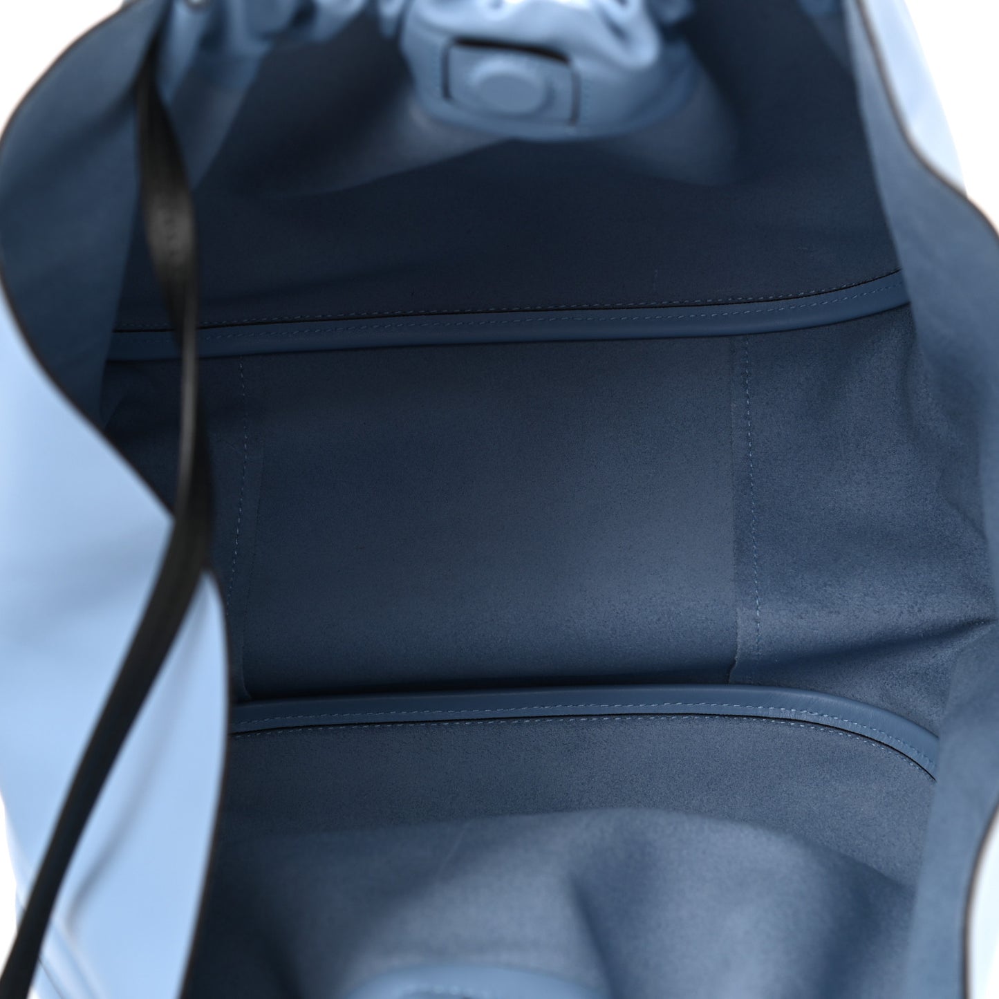 Calfskin Large Ruched Tote Sky Blue