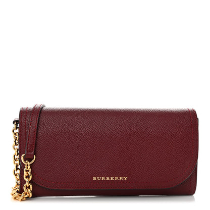 Burberry Grainy Calfskin Henley Wallet On Chain Burgundy 1 of 12