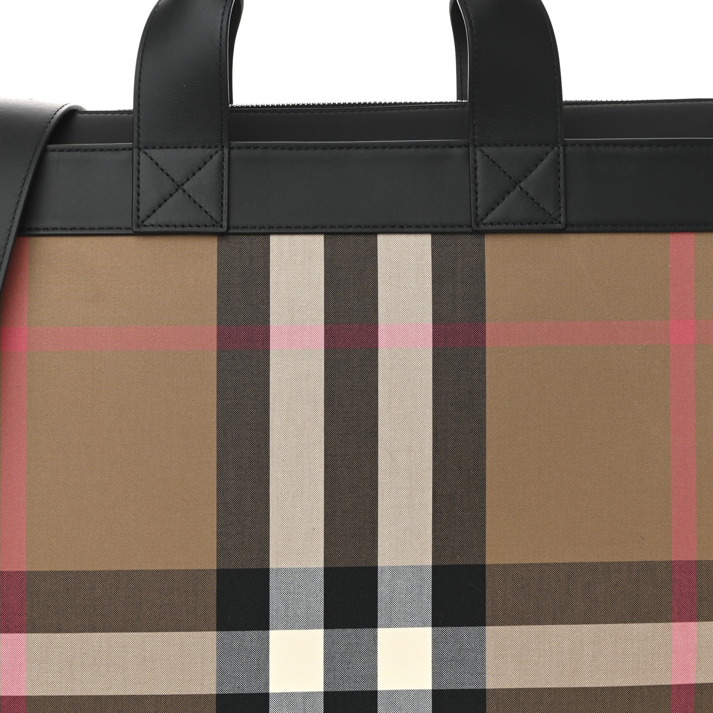 IP Check Nylon Calfskin Ormond Tote Bag Taupe Brown