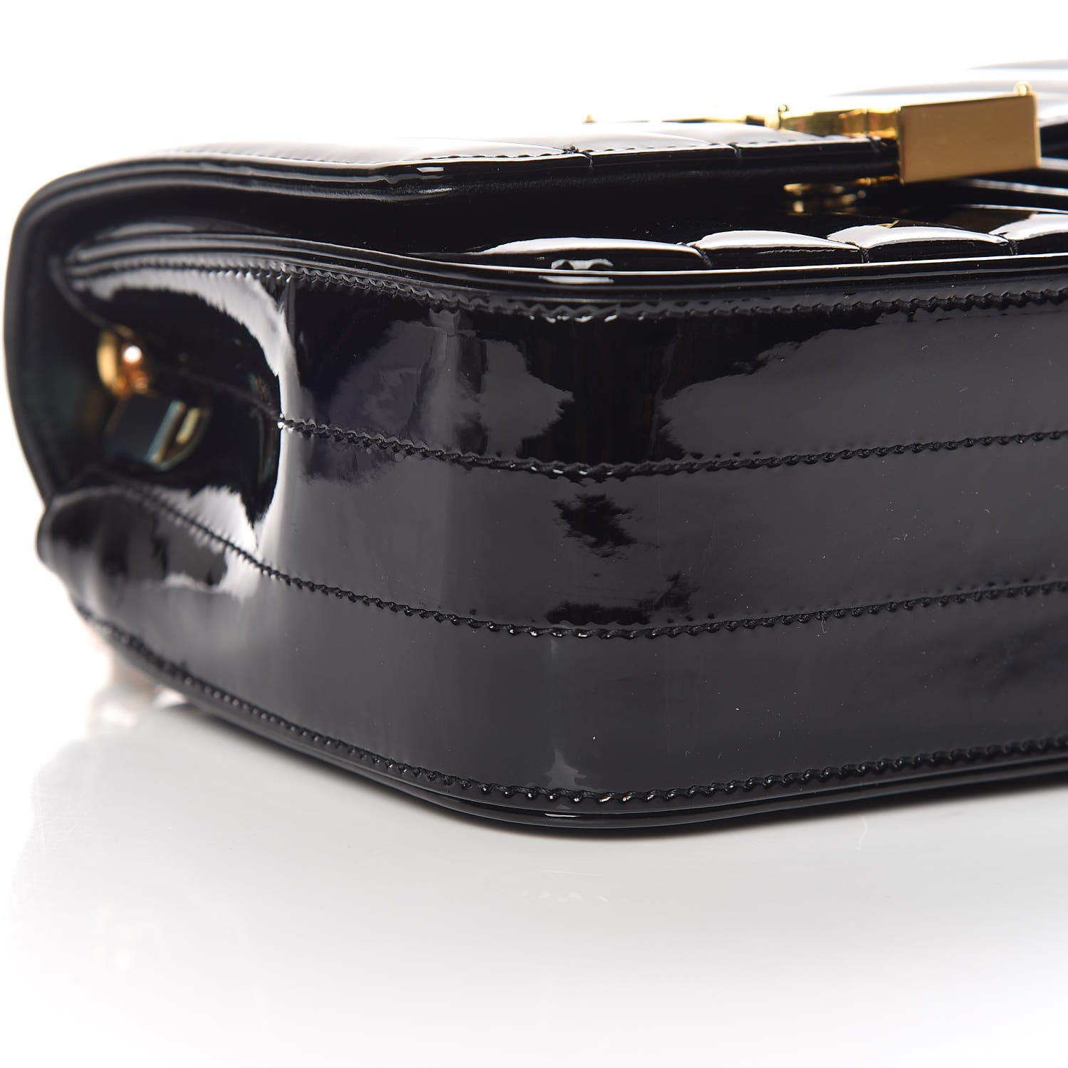 Saint Laurent Patent Calfskin Matelasse Monogram Small Vicky Chain Bag Black 5 of 8