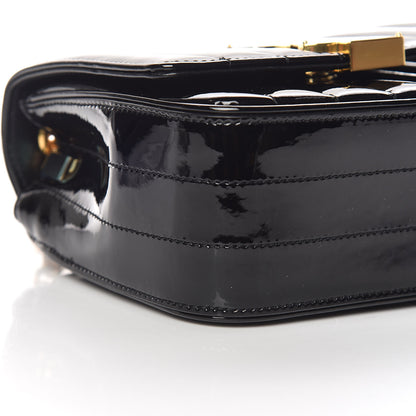 Saint Laurent Patent Calfskin Matelasse Monogram Small Vicky Chain Bag Black 5 of 8