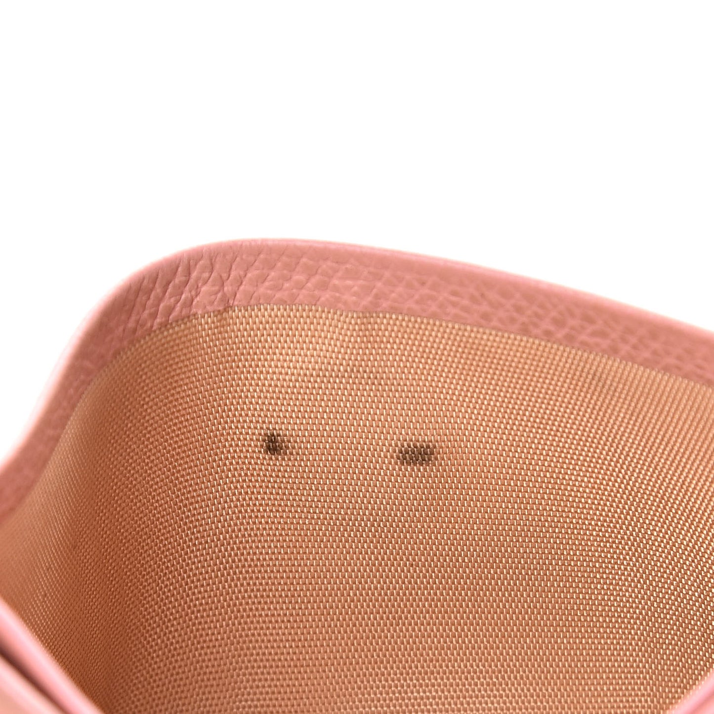 Calfskin CC Button Card Holder Case Pink