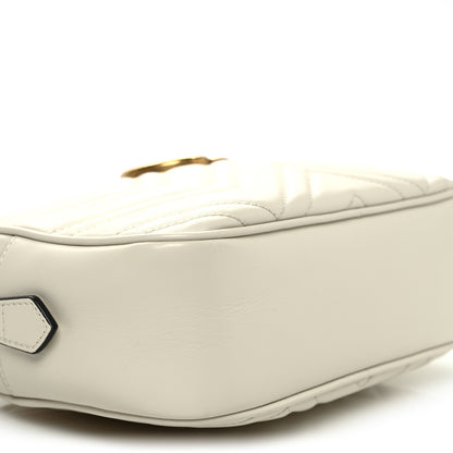 Gucci Calfskin Matelasse Small GG Marmont Chain Shoulder Bag White 9 of 10