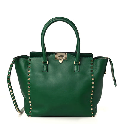 Valentino Garavani Vitello Rockstud Double Handle Tote Pop Green 1 of 11