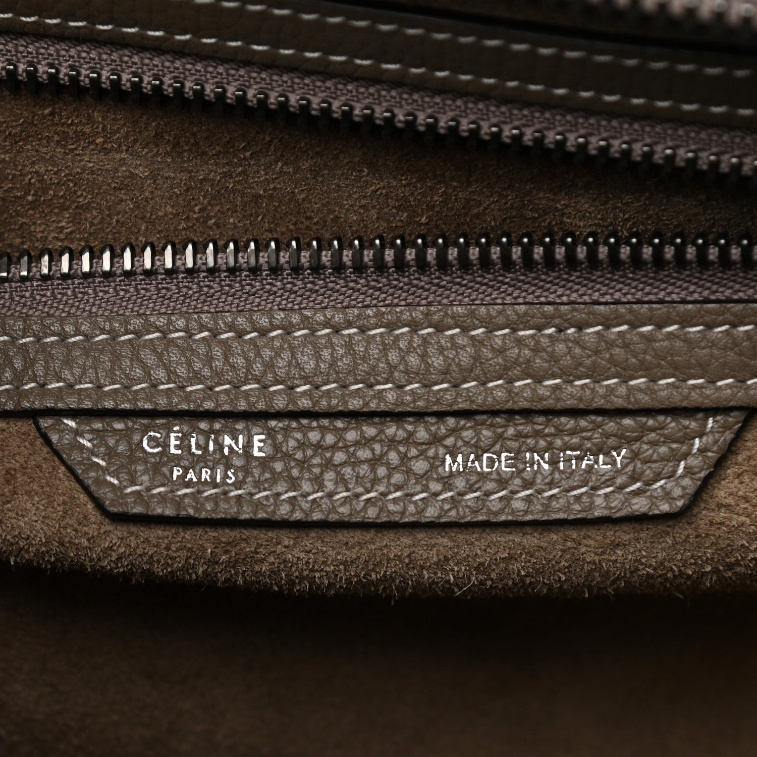 Celine Drummed Calfskin Mini Luggage Bag Souris 5 of 11