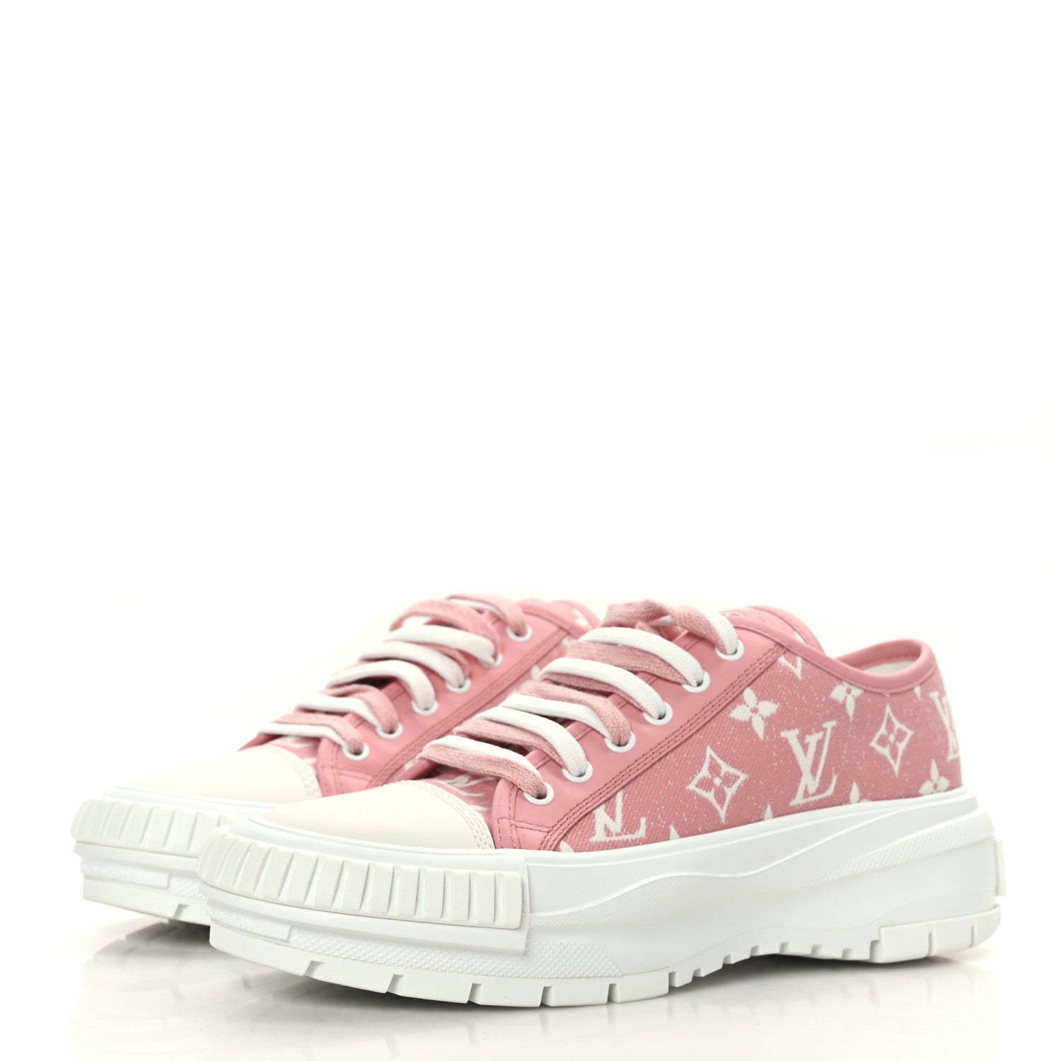 Louis Vuitton Denim Monogram Squad Sneakers 39 Pink 3 of 8