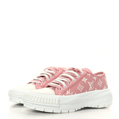 Louis Vuitton Denim Monogram Squad Sneakers 39 Pink 3 of 8