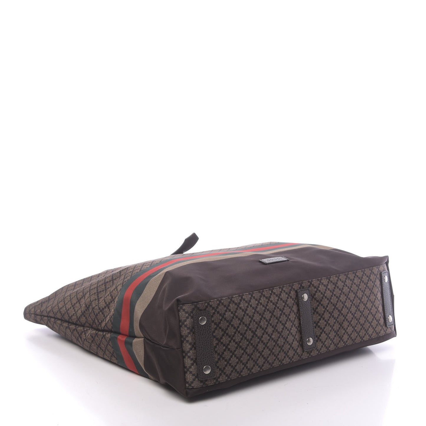 Nylon Diamante Web Buckle Tote Brown