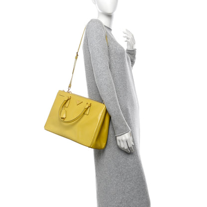 Prada Saffiano Vernice Medium Galleria Double Zip Tote Ananas 2 of 11