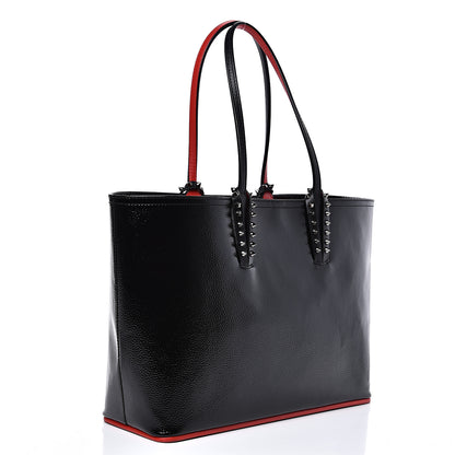 Christian Louboutin Patent Calfskin Spikes Small East West Cabata Tote Black 2 of 10