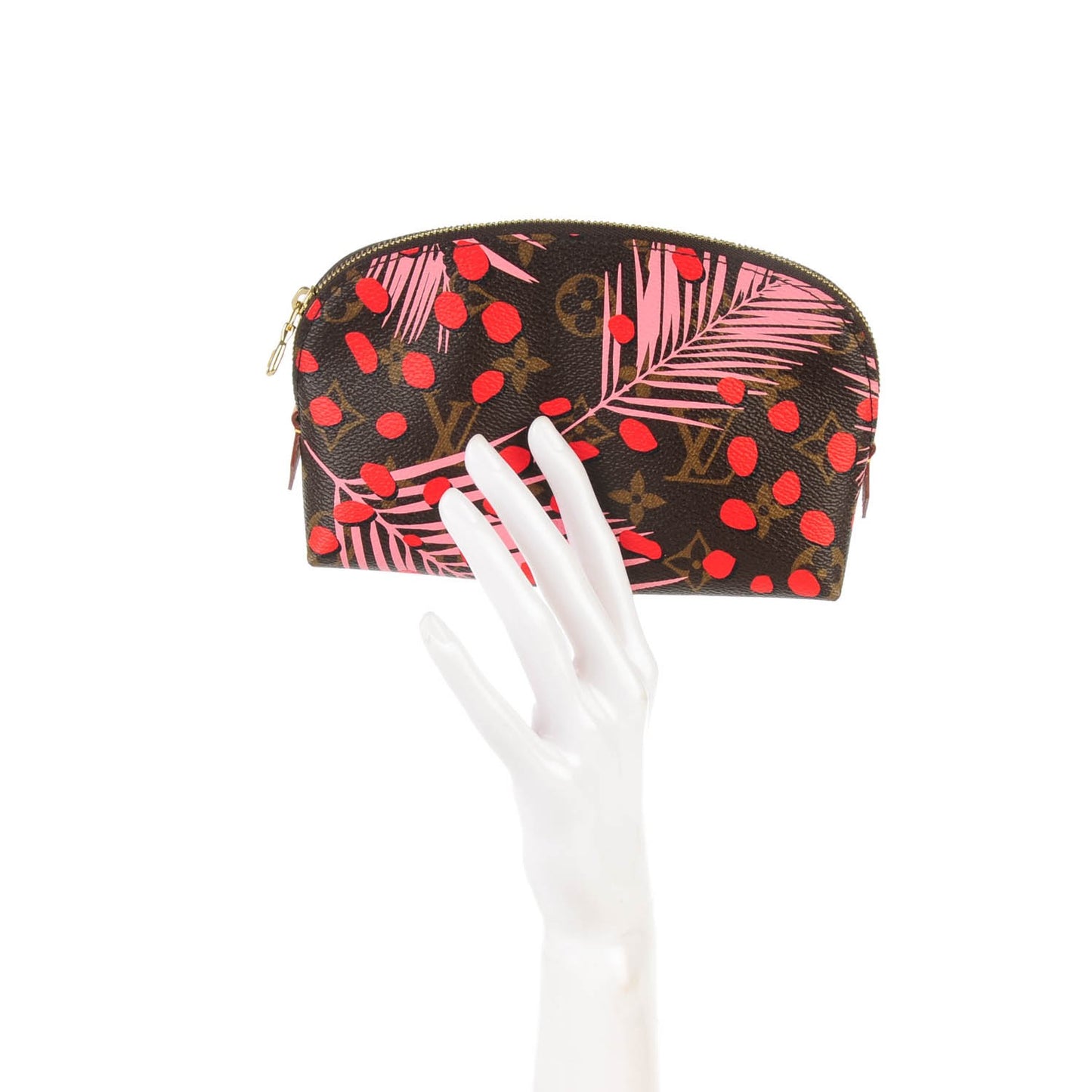 Monogram Jungle Dots Cosmetic Pouch Sugar Pink Poppy
