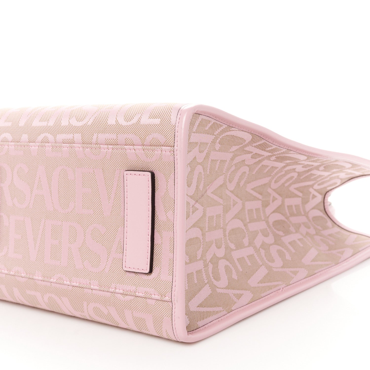Versace Jacquard Canvas Large Allover Medusa Tote Baby Pink Beige 10 of 10